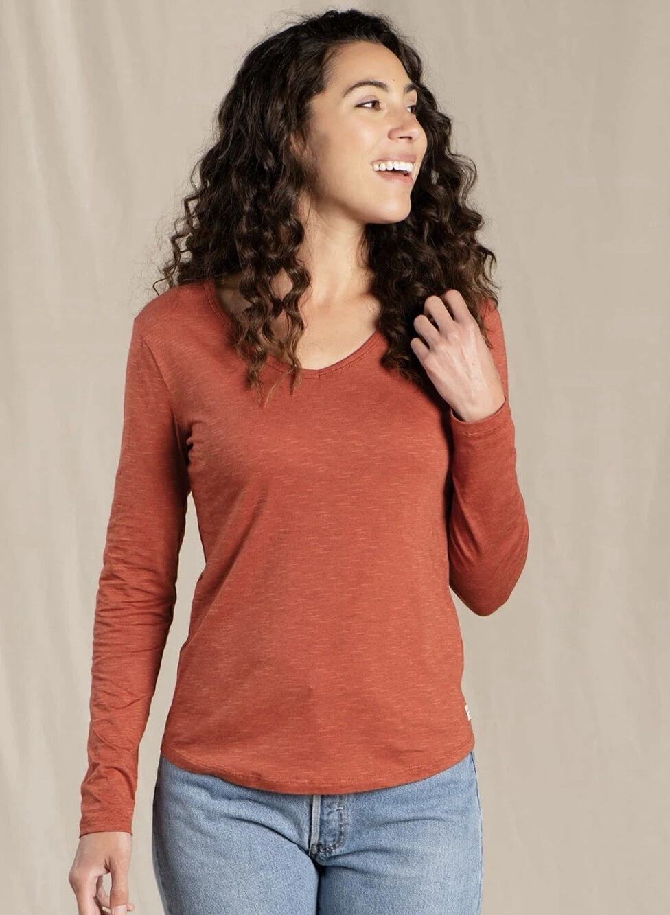 Toad & Co Marley II Long Sleeve Tee Women Aurburn Small